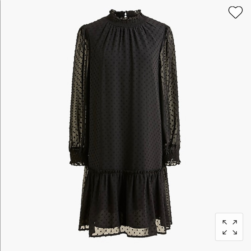 J Crew Factory Smocked Drop-Waist Mini Dress in Swiss Dot NWT